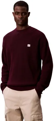 Produktbild von Calvin Klein Herren Pullover Baumwolle Waffle mit Rundhalsausschnitt, Violett (Pass