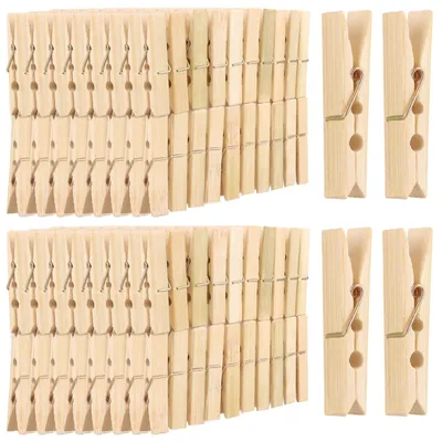 Image de Lot de 400 pinces à linge en bois de 6 cm - Non traitées, idéales pour le linge, les photos et les travaux manuels