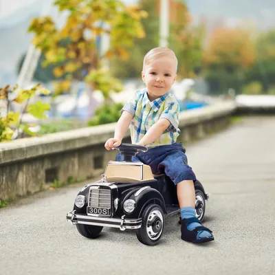 Imagen del producto de Coche de paseo para niños Sweiko, diseño Mercedes Benz 300 S, color negro