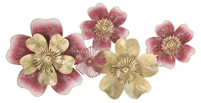 Produktbild von Mauro Ferretti Wandpaneel Lobi, 91,4 x 6,4 x 50,8 cm, dunkelrosa, goldfarben