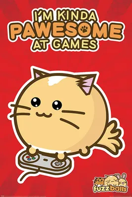 Produktbild von Fuzzballs - Poster - Pawsome Gamer