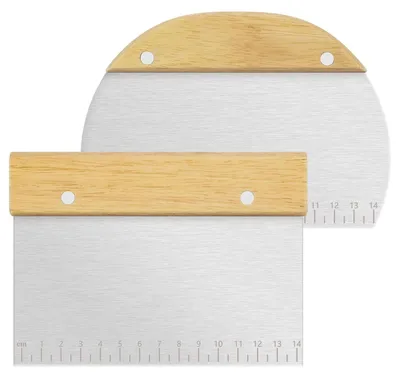 Immagine prodotto di TRANKIELO® - Set di 2 spatole per impasto – Acciaio inossidabile con manico in legno – Perfette per la preparazione di dolci