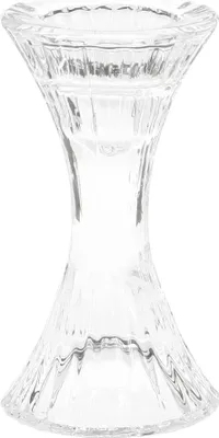 Produktbild von Kerzenhalter Glas Rund Kristall Stabkerzenhalter 7cm 13cm 2er Set, 2 Stück