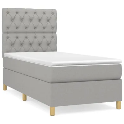 Produktbild von vidaXL Boxspringbett mit Matratze Hellgrau 80x200 cm Stoff