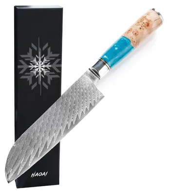 Santoku-Messer 17 cm, VG-10 Damaststahl, Harzgriff