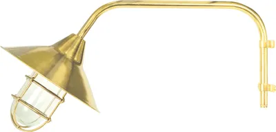 Produktbild von Außenwandlampe Messing Glas E27 IP44 B: 26 cm in Maritim Außenlampe Wand
