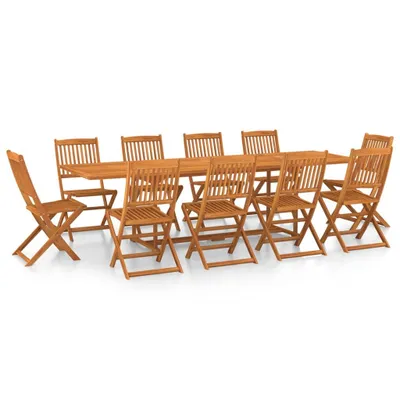 Image de vidaXL Ensemble de jardin 11 pièces 280x90x75 cm bois massif acacia