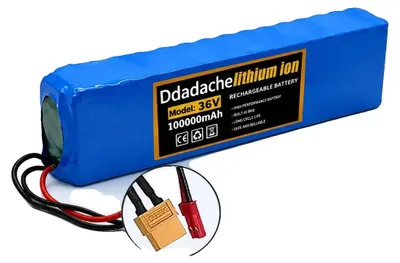 Imagen del producto de Batería de iones de litio, con una capacidad de 100 Ah, compatible con vehículos eléctricos, con conectores XT60-JST