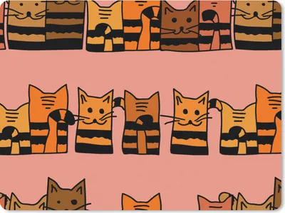 Produktbild von MuchoWow® Mauspad Mousepad Katzen - Muster - Tiere - Kinder 40x30 cm - Mousepads - Maus Mat - Pad - Mausunterlage - Anti Rutsch
