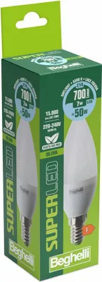 Produktbild von Beghelli SuperLED, 7 W, 50 W, E14, 700 lm, 15000 h, Kaltweiße