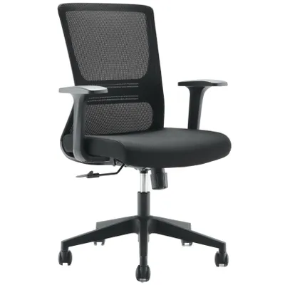 Produktbild von Casa Dolce Bürostuhl TEDINA, schwarz, 69x67x96-106 cm, Stoff + Netzpolster, drehbar und höhenverstellbar