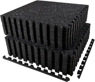 Productafbeelding van 24 Matten 60x60x1,4 cm Extra Dikke Robuuste Rubberen Antislip Puzzelmat, Geschikt voor Sportschool en Thuisfitness, Zware Trainingsbelasting, Vloerbeschermingsmat voor Fitness, Fitnessmat