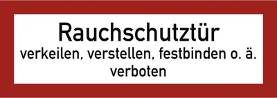 Produktbild von Rauchschutztür verkeilen...verboten Folie 210x74 mm.