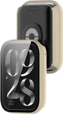Produktbild von Etui ze szkłem do zegarka Bizon Case+Glass Watch do Xiaomi Mi Smart Band 9 Pro, beżowe