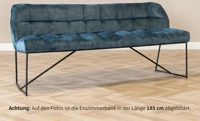 Produktbild von Bronx71 Esszimmerbank Samt Janna blau 155 cm