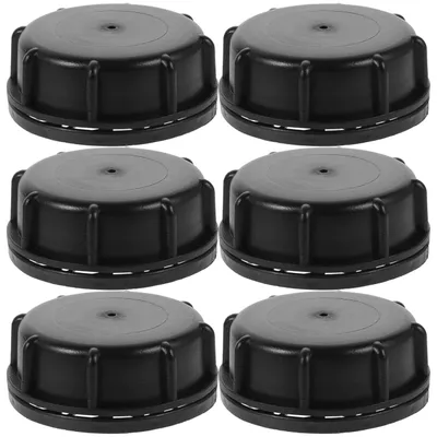 6 Stapelbare Eimerdeckel mit grobem Gewinde, 6 cm, Kunststoff/Gummi