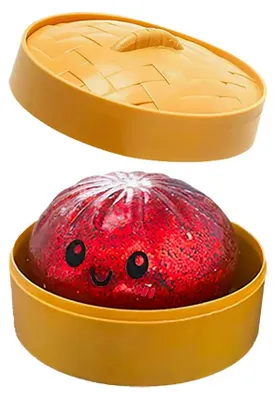Produktbild von Heißer Glitzer-Dumpling-Squishy-Überraschungsbox: Bunte -Sensorik-Fidget-Spielzeuge, Anti-Stress-Quetschbälle.Farbe:Rot