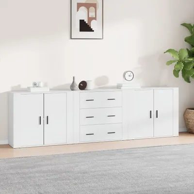 Obrázok produktu pre vidaXL Príborníky 3 ks. Biely výrobok z dreva