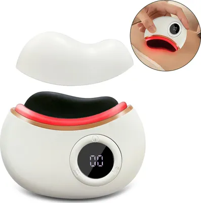 Produktbild von Elektrisches Gua Sha Massagegerät, handlich & kabellos, mit Wärmefunktion, Rotlicht & 9 Vibrationsmodi