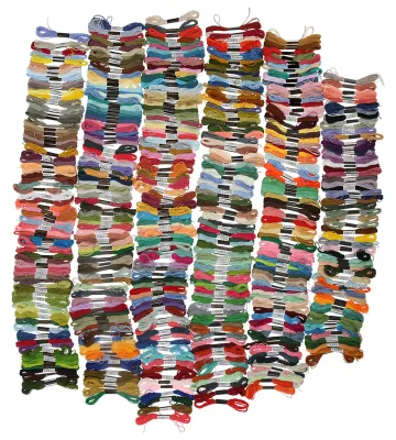 Produktbild von 447-teiliges Stickgarn, Kreuzstich-Bastelgarn, Polyester-Baumwollknäuel, mehrfarbig