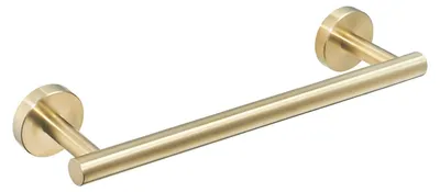 Image de Porte-serviettes de 30 cm pour salle de bains et cuisine, porte-serviettes de cuisine en acier inoxydable SUS304 RUSTPROOF, fixation murale, finition or brossé, BA195A3G