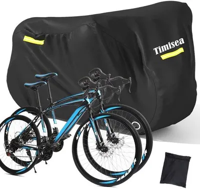 Produktbild von Wasserdichte Fahrradabdeckung, reflektierende Streifen, 420D Oxford, schwarz, outdoor, 2 Fahrräder