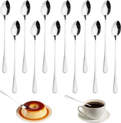 Produktbild von Latte Macchiato Löffelset 12 Stück - 19,5 cm Edelstahl