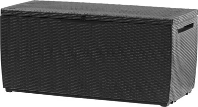 Produktbild von Keter Kissenbox Capri, Graphit, 305L Volumen, Sitzgelegenheit für 2 Erwachsene (max. 250kg), wetterfest