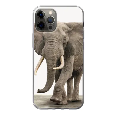 Produktbild von MuchoWow® Handyhülle Schutzhülle Hülle für iPhone 12 Pro Elefant - Kinder - Tiere - Mädchen Silikon Softcase Handy Hülle - Abdeckung