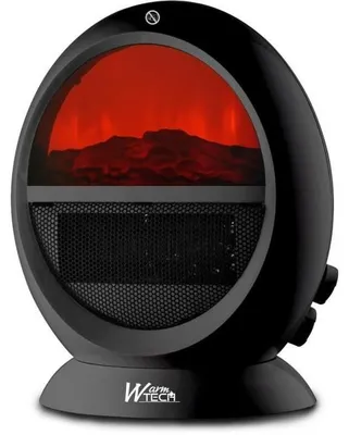 Obrázek produktu pro Dekorativní topný ventilátor WARMTECH WTFED1500-N, 2000 W, kulatý design, černá barva