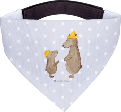 Produktbild von Mr. & Mrs. Panda Halstuch Für Hunde Bären mit Hut - Grau Pastell - Geschenk, Tuch, Hunde-Halstuch, Muttertag, Family, Hundehalstuch, Vater, Vatertag, Familie, Hund