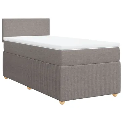 Image de Sommier à lattes de lit avec matelas Taupe 90x190 cm Tissu