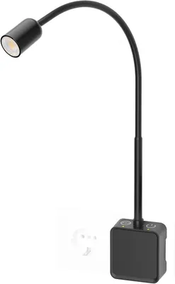 Obrázok produktu pre LED nástenná lampa – čítacia lampa – na čítanie – flexibilné rameno – 46,7 cm – čierna