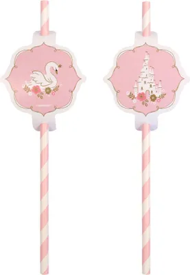 Produktbild von 8 Trinkhalme Princess for a Day Papier 19,7 cm