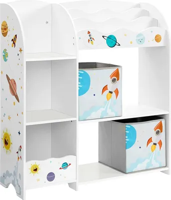 Produktbild von CALICOSY - Kinderregal mit Buchablage und 2 Aufbewahrungsboxen