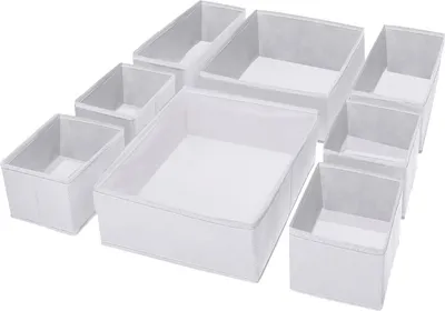 Obrázek produktu pro Puricon sada 8 úložných boxů látkových organizérů do zásuvek skládací boxy šatní skříň