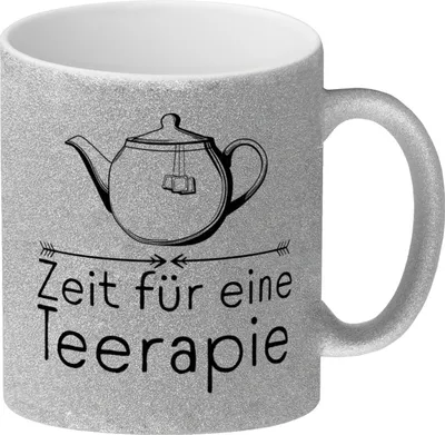 Produktbild von Zeit für eine Teerapie Glitzer-Kaffeebecher