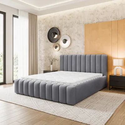 Produktbild von Masseno Polsterbett DINESE 160x200 cm, Polsterbett mit Bettkästen -Grau, KRONOS 15