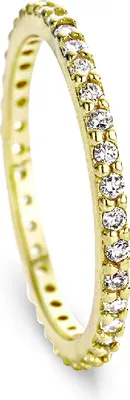 Produktbild von New Bling 9NB-0120-52 - Zilveren ring - zirkonia rond 2 mm - maat 52 - goudkleurig