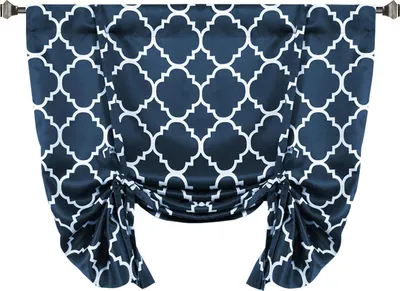 Obrázek produktu pro Maroko Printed Window Curtain, Tie Down Blackout Curtain, Thermal Insulated Blackout Curtain, Tie Down Curtains for Kitchen, Living Room (Dark Blue,42 x 63 Inch)