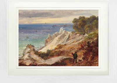 Produktbild von Johan Christian Dahl Gerahmtes Bild Mit Edlem Passepartout | Wand-Bilder | Im Bilderrahmen - Møns Klint, 1828 (30 x 40 cm)