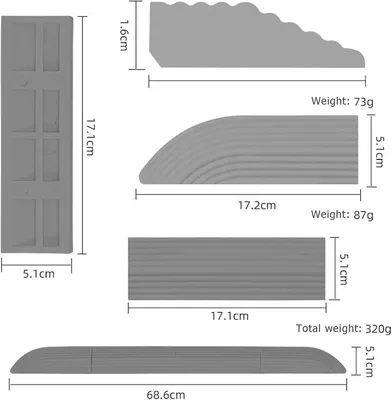 Produktbild von Auffahrrampe, für Staubsaugerroboter, einfache Montage, starker Halt, Höhe bis zu 2 cm, grau