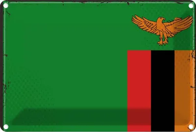 Produktbild von vianmo Blechschild 12x18 cm Sambias Zambia Flagge Fahne Wappen