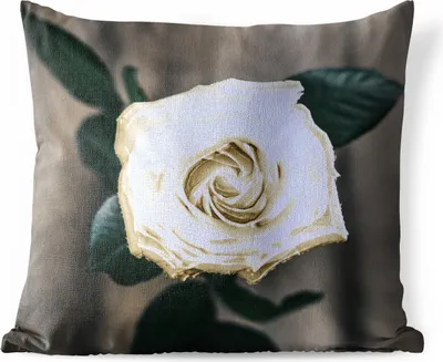 Produktbild von MuchoWow® Outdoor Kissen - Rose - Blumen - Blätter - 60x60 cm - Wetterfest - Lounge Kissen - Dekoration - Schlaf Kissen