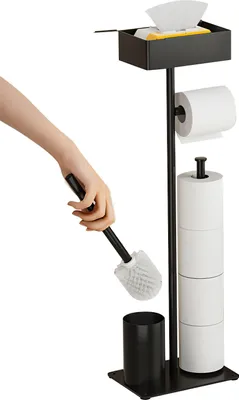 Produktbild von Toilettenpapierhalter Stehend Klopapierhalter Klobürste mit Klopapierhalter Toilettenpapierhalter Bürste Toilettenpapierständer Feuchttücherbox