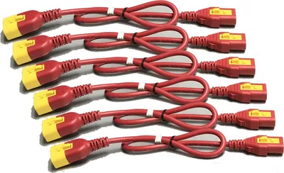 Produktbild von APC Power Cord Kit (6 ea), Locking, C13 to C14, 1.8m, Red, 1,82 m, IEC C14, C14-Koppler