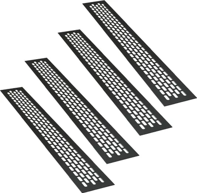 Produktbild von 4 x  sossai Aluminium Lüftungsgitter 80 x 6cm in Schwarz Belüftungsgitter Türgitter Stegblech Abluft