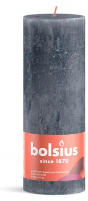 Immagine prodotto di Bolsius Stub candela blu ardesia - Ø68 mm - Altezza 19 cm - Blu - 85 ore di combustione