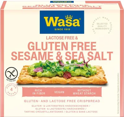 Produktbild von Wasa Knäckebrot glutenfrei Sesam & Meersalz 240g
