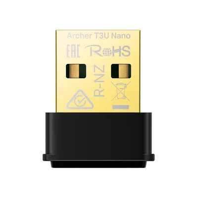 Immagine prodotto di TP-Link Archer T3U Nano - Cablato - USB - WLAN - Wi-Fi 5 (802.11ac) - 1267 Mbps - Nero (ARCHER T3U NANO)